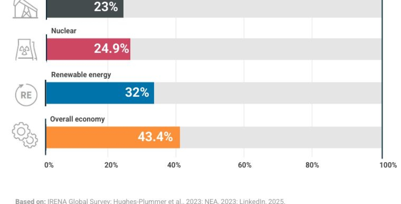 Women’s Share of the Renewable Energy Workforce Remains at 32%